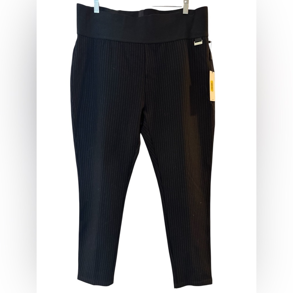 Calvin Klein Black Pinstripe Elastic Waist Modern Essentials Size 1X